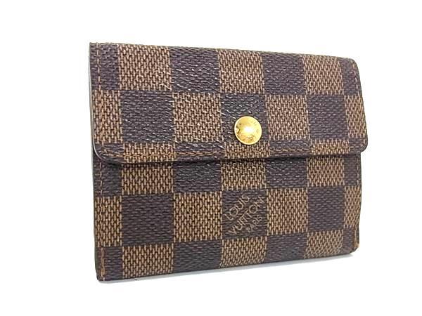 LOUIS VUITTON ルイヴィトン コインケース ダミエ ラドロー N62925 エベヌ PVC レザー ユニセックス ゴールド金具 美品