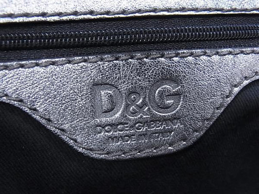 DOLCE＆GABBANA ドルチェ&ガッバーナ ハンドバッグ DB0417 シルバー レザー レディース 2WAY キルティング シルバー金具 美品