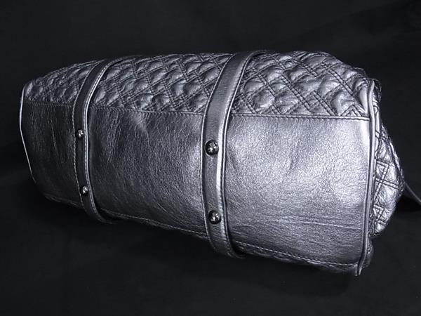 DOLCE＆GABBANA ドルチェ&ガッバーナ ハンドバッグ DB0417 シルバー レザー レディース 2WAY キルティング シルバー金具 美品