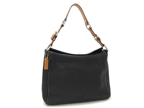COACH コーチ ショルダーバッグ 10132 ブラック ブラウン レザー レディース 超美品