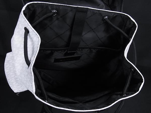 MICHAEL KORS マイケルコース リュックサック COOPER ポケット ホワイト ブラック PVC ユニセックス MK柄 新品未使用展示品
