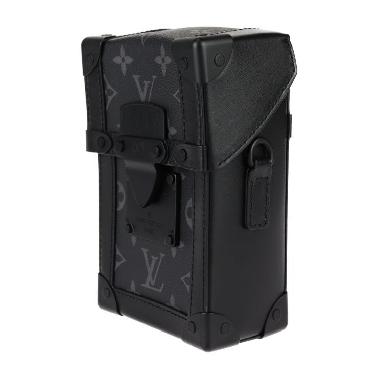 美品 LOUIS VUITTON ルイ ヴィトン ヴェルティカル トランク・ウェアラブル ウォレット ショルダーバッグ M82077 レザー ブラック グレー クロスボディバッグ ポシェット