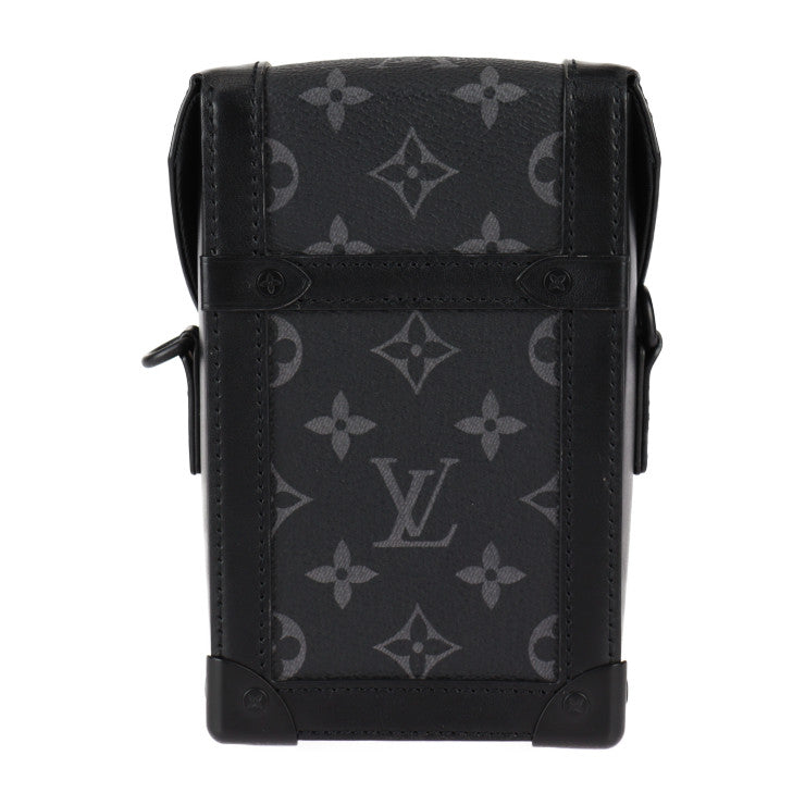 美品 LOUIS VUITTON ルイ ヴィトン ヴェルティカル トランク・ウェアラブル ウォレット ショルダーバッグ M82077 レザー ブラック グレー クロスボディバッグ ポシェット