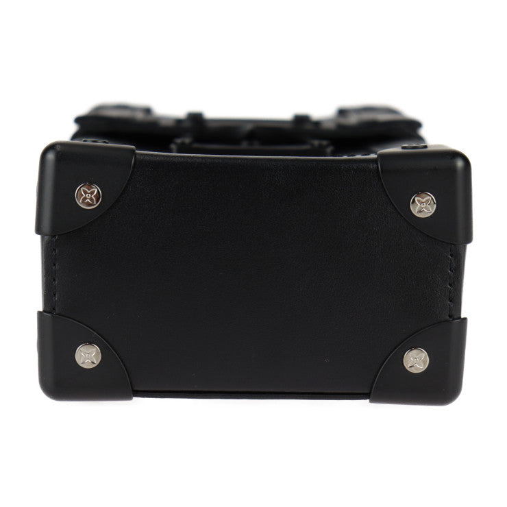 美品 LOUIS VUITTON ルイ ヴィトン ヴェルティカル トランク・ウェアラブル ウォレット ショルダーバッグ M82077 レザー ブラック グレー クロスボディバッグ ポシェット