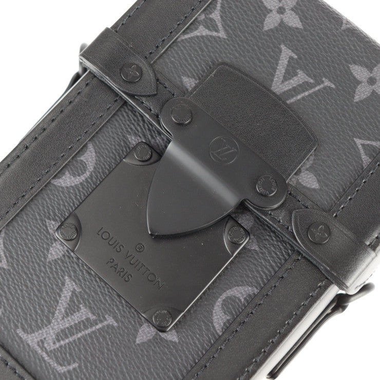美品 LOUIS VUITTON ルイ ヴィトン ヴェルティカル トランク・ウェアラブル ウォレット ショルダーバッグ M82077 レザー ブラック グレー クロスボディバッグ ポシェット