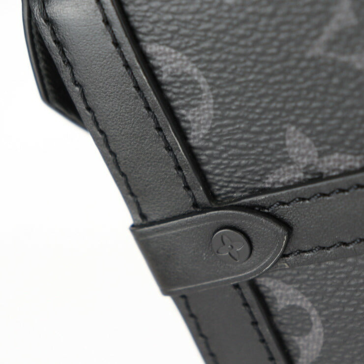 美品 LOUIS VUITTON ルイ ヴィトン ヴェルティカル トランク・ウェアラブル ウォレット ショルダーバッグ M82077 レザー ブラック グレー クロスボディバッグ ポシェット