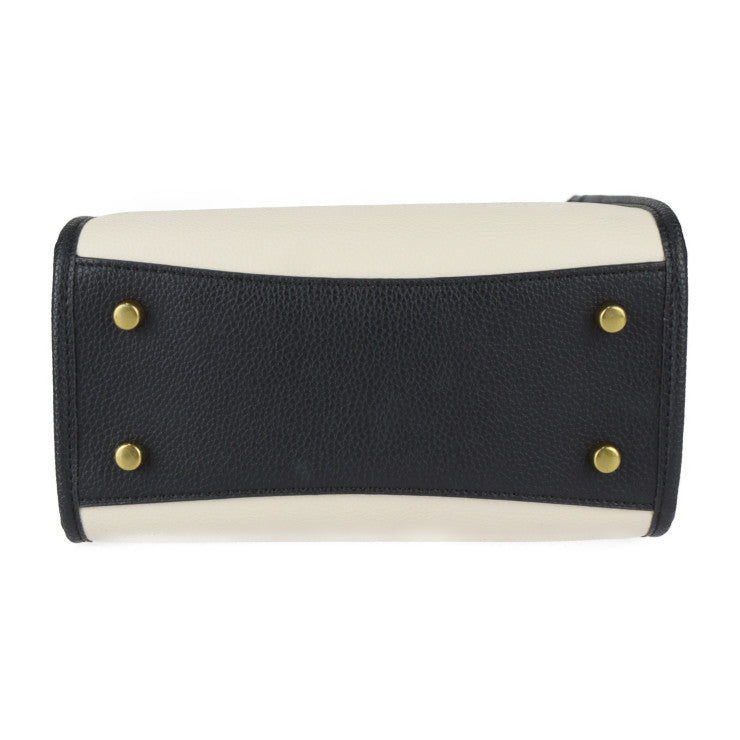 超美品 COACH コーチ フィールド トート ハンドバッグ C3461 レザー チョーク ブラウン ブラック ゴールド金具 2WAY ショルダーバッグ