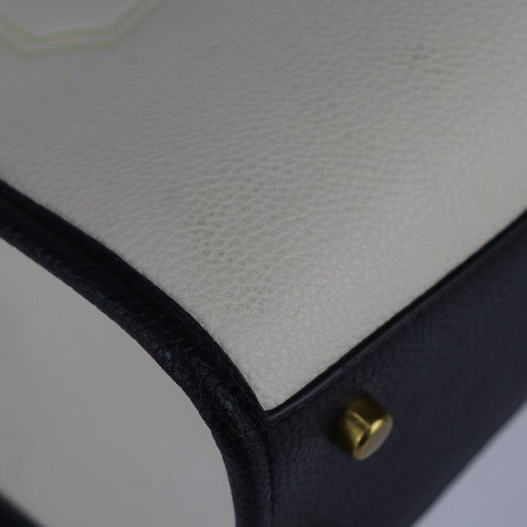 超美品 COACH コーチ フィールド トート ハンドバッグ C3461 レザー チョーク ブラウン ブラック ゴールド金具 2WAY ショルダーバッグ