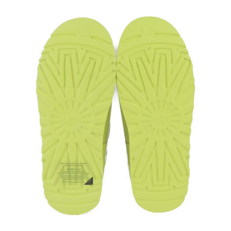 新品未使用展示品 UGG アグ CLASSIC CLEAR MINI クラッシック クリア ミニ レインシューズ 1113190 表記サイズ UK6・EU39・US8 ポリエステル / 熱可塑性ポリウレタン × 天然ウール SLFR イエロー系 レインブーツ 雨靴 ボア 参考サイズ25cm