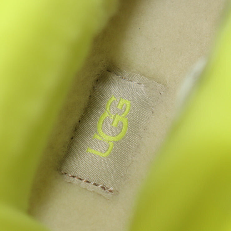 新品未使用展示品 UGG アグ CLASSIC CLEAR MINI クラッシック クリア ミニ レインシューズ 1113190 表記サイズ UK6・EU39・US8 ポリエステル / 熱可塑性ポリウレタン × 天然ウール SLFR イエロー系 レインブーツ 雨靴 ボア 参考サイズ25cm