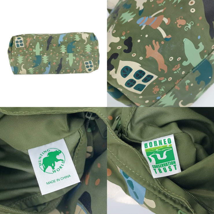 HUNTING WORLD ハンティングワールド ハンドバッグ BORNEO TRUST TOTE BAG ボルネオ・トラスト トートバッグ - ナチュラル グリーン コットンキャンバス ナイロン ユニセックス ショルダーバッグ チャリティーバッグ リバーシブル