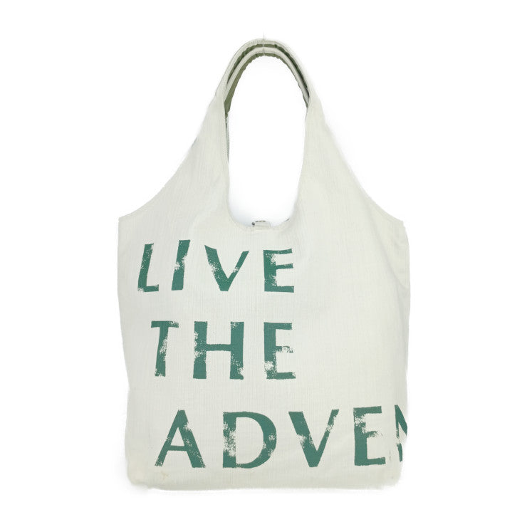 HUNTING WORLD ハンティングワールド ハンドバッグ BORNEO TRUST TOTE BAG ボルネオ・トラスト トートバッグ - ナチュラル グリーン コットンキャンバス ナイロン ユニセックス ショルダーバッグ チャリティーバッグ リバーシブル