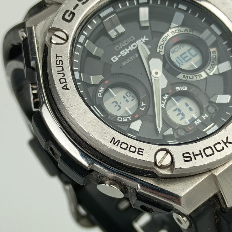 CASIO カシオ 腕時計 Mid Size Series GST-W310-1AJF シルバー ブラック ステンレス 樹脂 メンズ アナデジ ソーラー電波