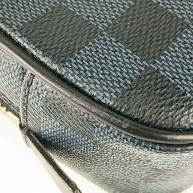 超美品 LOUIS VUITTON ルイヴィトン セカンドバッグ トゥルース・トワレ GM N47523 ネイビー系 シルバー金具 ダミエ・コバルト キャンバス メンズ ポーチ クラッチバッグ