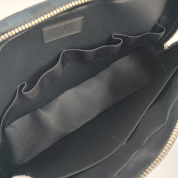 超美品 LOUIS VUITTON ルイヴィトン セカンドバッグ トゥルース・トワレ GM N47523 ネイビー系 シルバー金具 ダミエ・コバルト キャンバス メンズ ポーチ クラッチバッグ