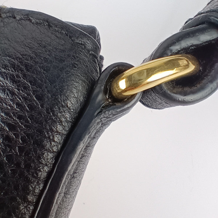 美品 PRADA プラダ ショルダーバッグ クロスボディバッグ 1BH050 ブラック ゴールド金具 VIT.DAINO レザー レディース 替えストラップ付き