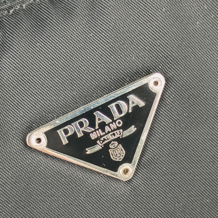 美品 PRADA プラダ ハンドバッグ TESSUTO SPORT MV515 ブラック ナイロン レディース ミニバッグ アクセサリーポーチ 三角ロゴプレート