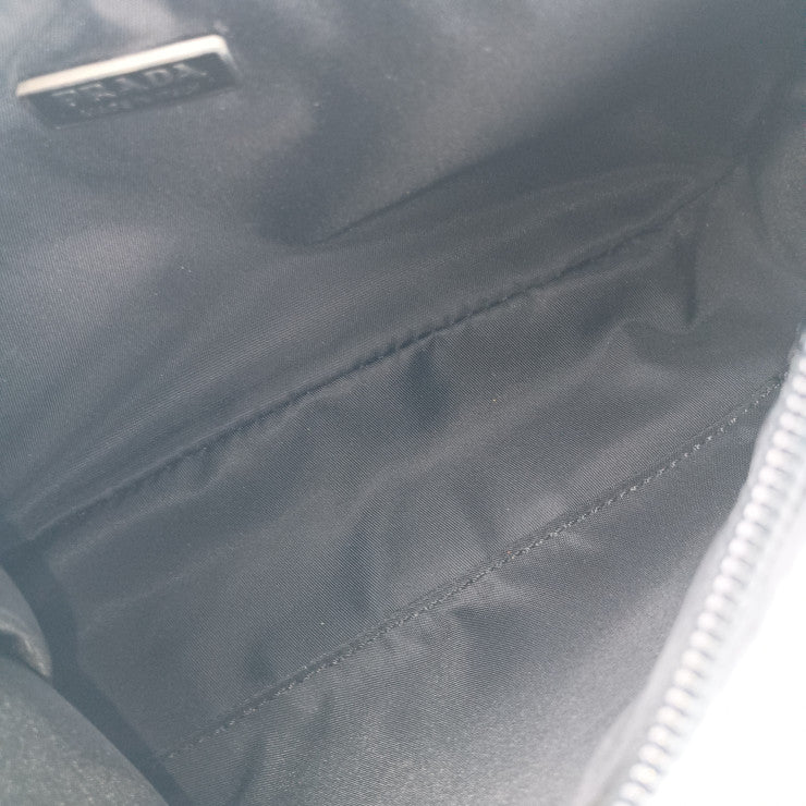 美品 PRADA プラダ ハンドバッグ TESSUTO SPORT MV515 ブラック ナイロン レディース ミニバッグ アクセサリーポーチ 三角ロゴプレート