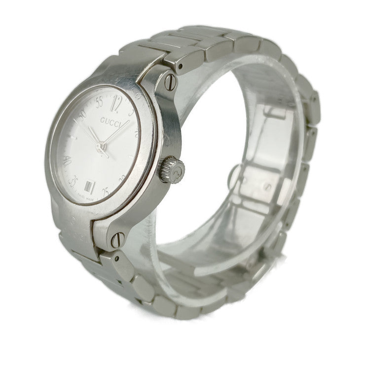 GUCCI グッチ 腕時計 デイト クォーツ 8900L シルバー文字盤 ステンレス レディース