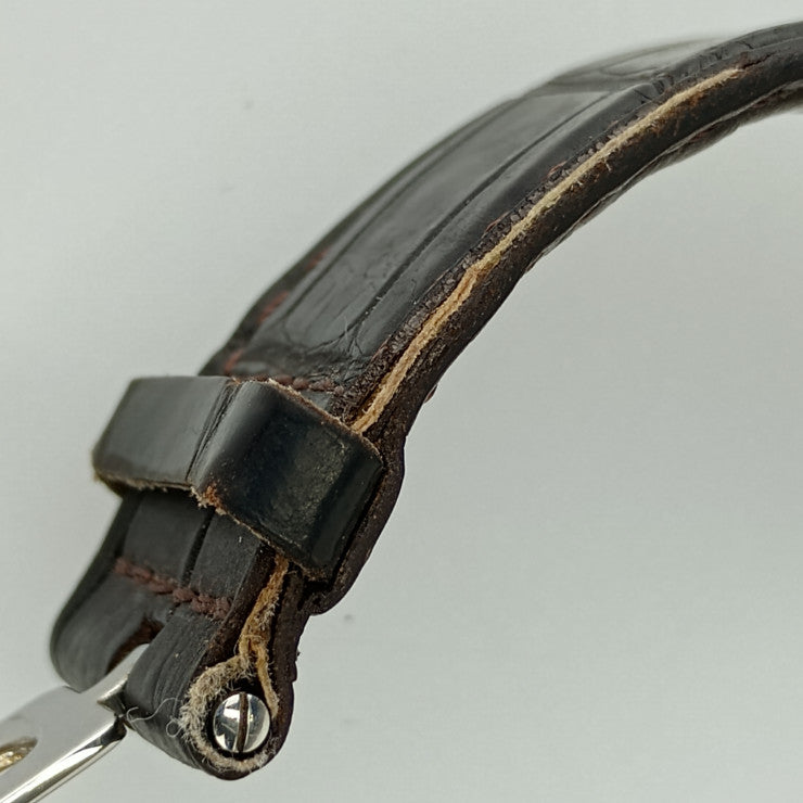 GUCCI グッチ 腕時計 デイト クォーツ 7900M.1 シルバー文字盤 ステンレス クロコダイル メンズ スクエア