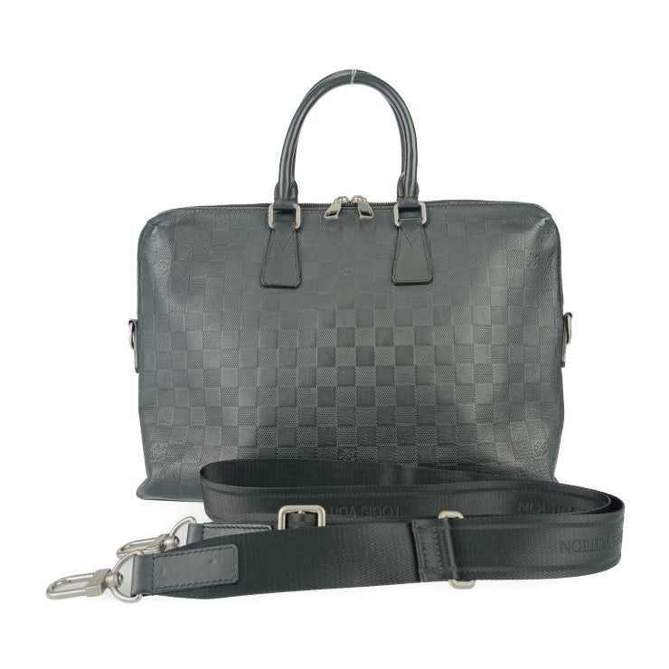 LOUIS VUITTON ルイヴィトン ビジネスバッグ PDJ ポルトドキュマンジュール N41248 オニキス シルバー金具 ダミエアンフィニ メンズ 2WAY ブリーフケース ショルダーバッグ