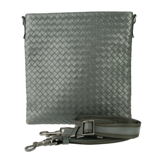 BOTTEGA VENETA ボッテガ ヴェネタ ショルダーバッグ イントレチャート 172736 グレー系 カーフレザー メンズ クロスボディバッグ