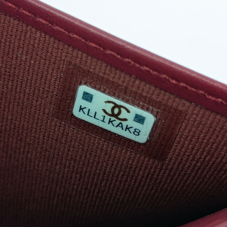 新古未使用展示品 CHANEL シャネル 三つ折り財布 シャネル19 フラップウォレット AP2809 ボルドー シルバー金具 ラムスキン レディース ココマーク マトラッセ