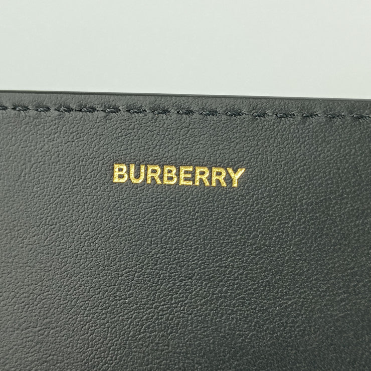 新古未使用展示品 BURBERRY バーバリー 長財布 LS HERON ヘロン TBモノグラム 8011605 ブラック ゴールド金具 エンボスレザー レディース フラップ