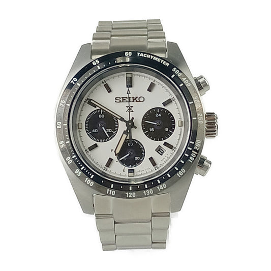 SEIKO セイコー 腕時計 プロスペックス スピードタイマー ソーラークロノグラフ SBDL085 / V192-0AF0 シルバー ホワイト文字盤 ステンレス メンズ アナログ 美品