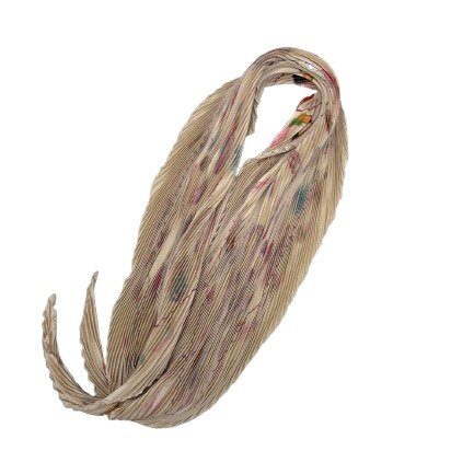 超美品 HERMES エルメス スカーフ カレ90 プリーツ PLUMES 羽 - ベージュ系 マルチカラー シルク100% レディース