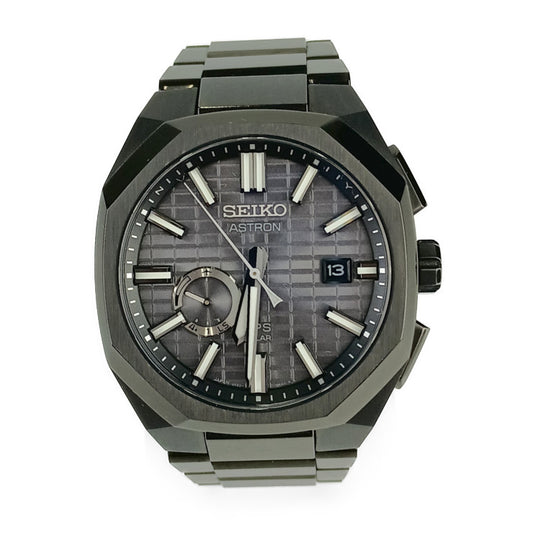 超美品 SEIKO セイコー 腕時計 アストロンネクスターシリーズ 3X62-0AA0/SBXD015 ブラック文字盤 TI TI メンズ ソーラーGPS衛星電波