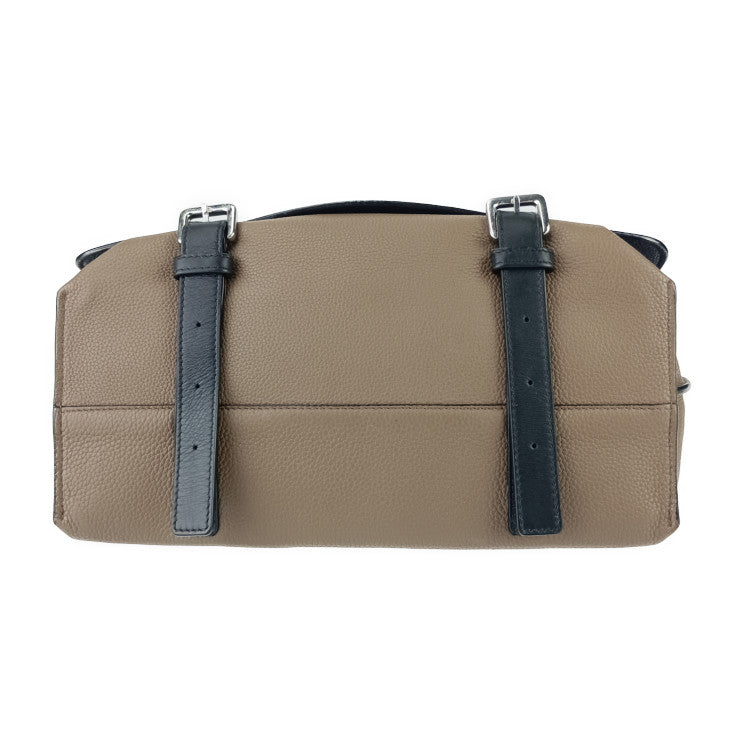 美品 LOEWE ロエベ メッセンジャーバッグ ミリタリー メッセンジャー - ネイビー ブラウン ブラック レザー ユニセックス シルバー金具