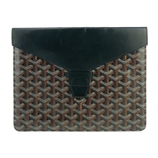 美品 GOYARD ゴヤール クラッチバッグ カモンドMM - ブラック PVC レザー ユニセックス