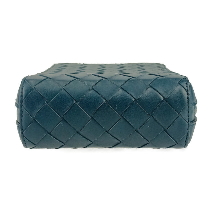 超美品 BOTTEGA VENETA ボッテガヴェネタ ショルダーバッグ クロスボディバッグ イントレチャート スモール ザ バルブ 592692 VO0BI ブルー系 レザー ユニセックス シルバー金具