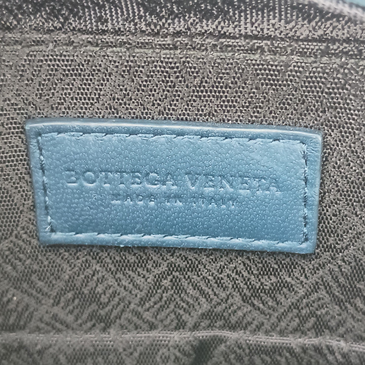 超美品 BOTTEGA VENETA ボッテガヴェネタ ショルダーバッグ クロスボディバッグ イントレチャート スモール ザ バルブ 592692 VO0BI ブルー系 レザー ユニセックス シルバー金具