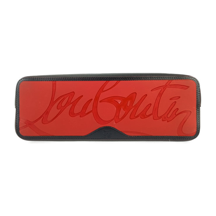 美品 CHRISTIAN LOUBOUTIN クリスチャン ルブタン トートバッグ CABATA カバタ SMALL TOTE BAG 3205219 ブラック レッド カーフ レディース シルバー金具