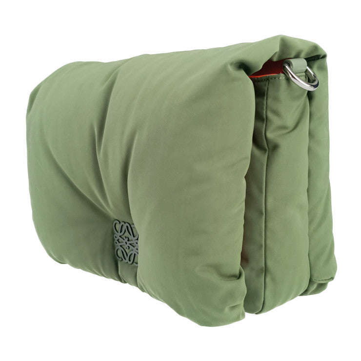 美品 LOEWE ロエベ ショルダーバッグ/クロスボディバッグ GOYA PUFFER ゴヤ パファー B896G22 カーキ オレンジ ナイロン ユニセックス シルバー金具