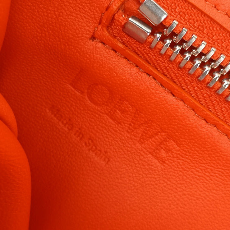 美品 LOEWE ロエベ ショルダーバッグ/クロスボディバッグ GOYA PUFFER ゴヤ パファー B896G22 カーキ オレンジ ナイロン ユニセックス シルバー金具