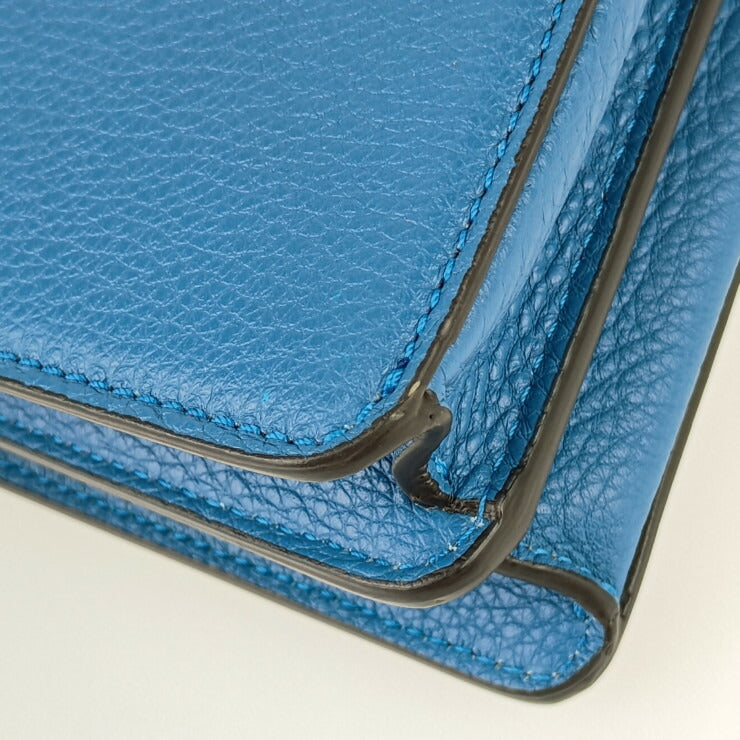 超美品 FENDI フェンディ ハンドバッグ ビーカブーアイシーユー 7VA582 AMA3 F1JS5 ブルー カーフレザー シルバー金具 2WAY