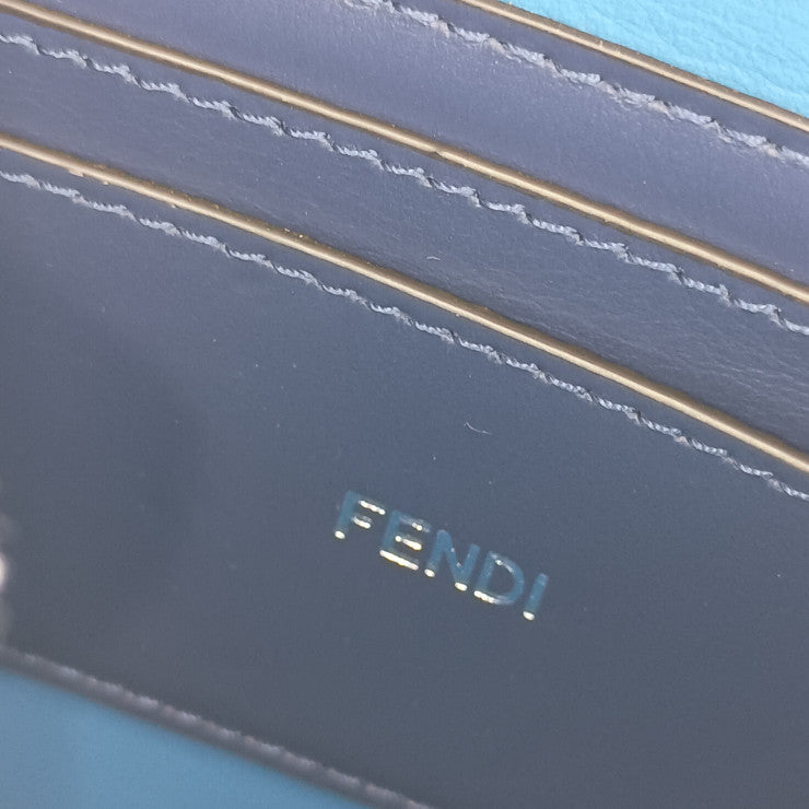 超美品 FENDI フェンディ ハンドバッグ ビーカブーアイシーユー 7VA582 AMA3 F1JS5 ブルー カーフレザー シルバー金具 2WAY