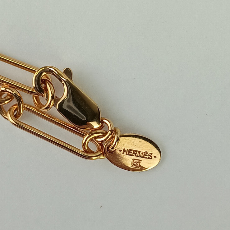 美品 HERMES エルメス ネックレス エリタージュ エケストル - ゴールド ピンク系 メタル レディース