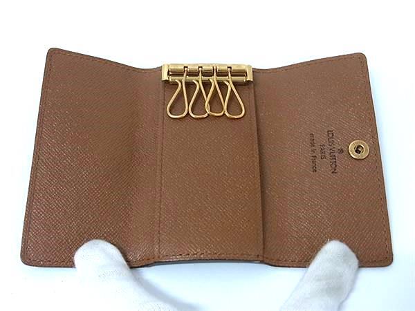 LOUIS VUITTON ルイヴィトン キーケース モノグラム ミュルティクレ4 M62631 ブラウン PVC レザー ユニセックス ゴールド金具 美品