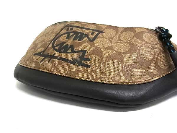 COACH コーチ ウエストバッグ GUANG YU コラボ シグネチャー ボディバッグ 2525 ブラウン系 ブラック系 PVC レザー メンズ