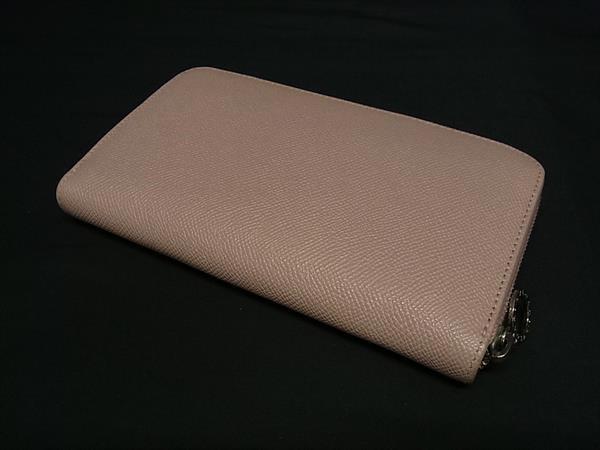 BVLGARI ブルガリ 財布 ブルガリ・ブルガリ ラウンドファスナー 長財布 36935 ピンク系 レザー レディース シルバー金具 美品