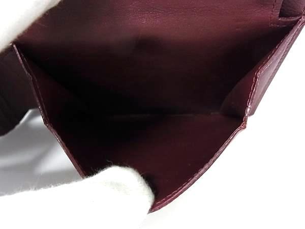 Cartier カルティエ 財布 マスト ドゥ カルティエ 二つ折り財布 L3000594 ボルドー系 レザー ユニセックス シルバー金具