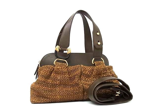 BVLGARI ブルガリ ハンドバッグ レオーニ - ブラウン系 レザー レディース 2WAY ショルダーバッグ