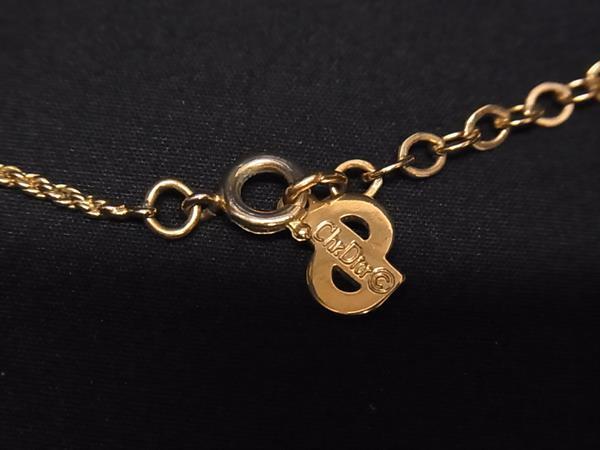 Christian Dior クリスチャンディオール ネックレス パールネックレス - ゴールド系 メタル フェイクパール ラインストーン レディース ペンダント ヴィンテージ 美品