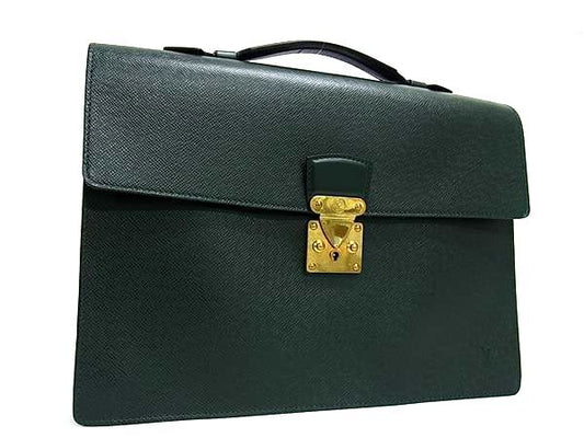 LOUIS VUITTON ルイヴィトン ビジネスバッグ タイガ セルヴィエット・クラド M30074 エピセア レザー メンズ ブリーフケース ゴールド金具