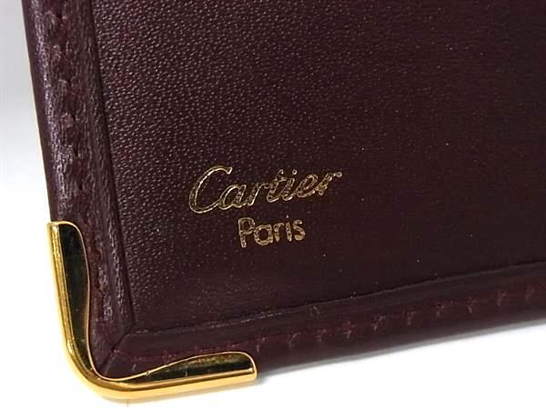 Cartier カルティエ 財布 マストライン 二つ折り 長財布 L3000117 ボルドー系 レザー メンズ ゴールド金具 超美品