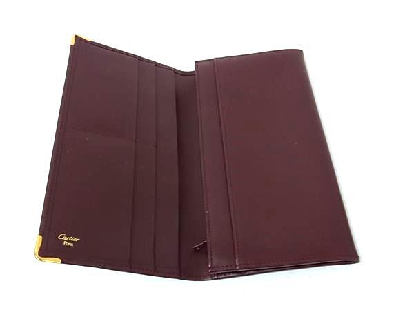 Cartier カルティエ 財布 マストライン 二つ折り 長財布 L3000117 ボルドー系 レザー メンズ ゴールド金具 超美品